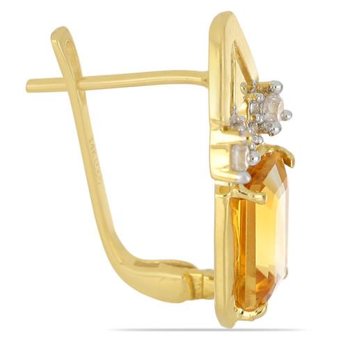 BUY 14K GOLD REAL CITRINE GEMSTONE CLASSIC EARRINGS